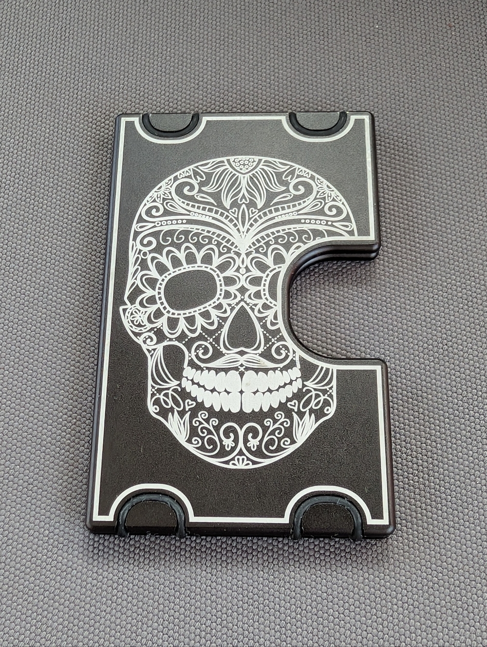 Dia de Los Muertos Anodized Metal Wallet RFID